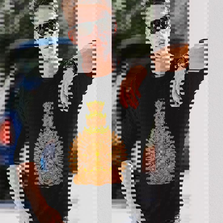 仏教 観音菩薩 長袖Tシャツ 彼への贈り物