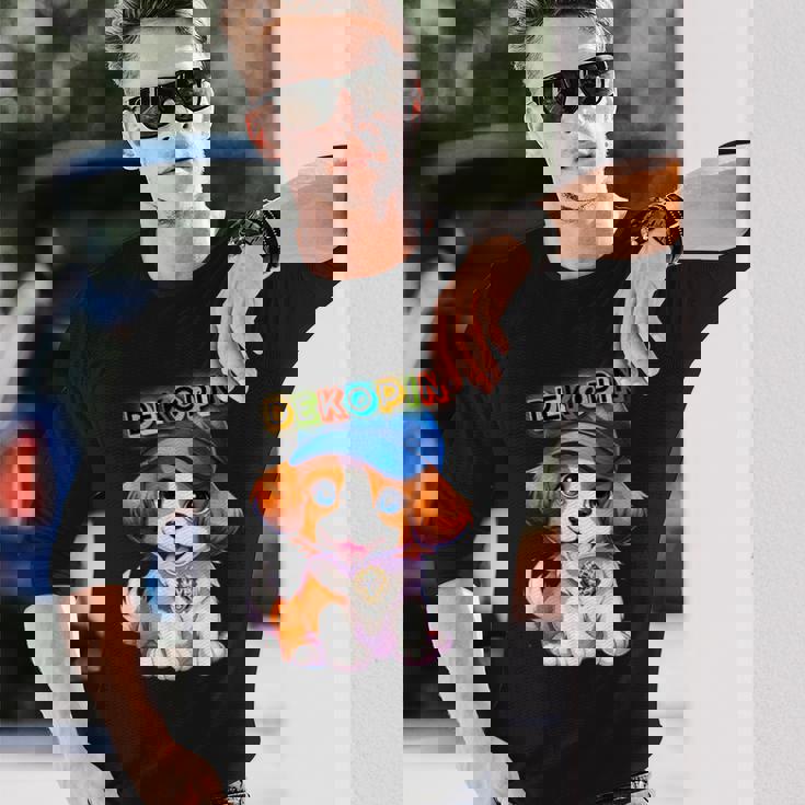 仔犬 野球 Decoy デコピン 愛犬 Kooikerhondje かわいい 人気者 長袖Tシャツ 彼への贈り物