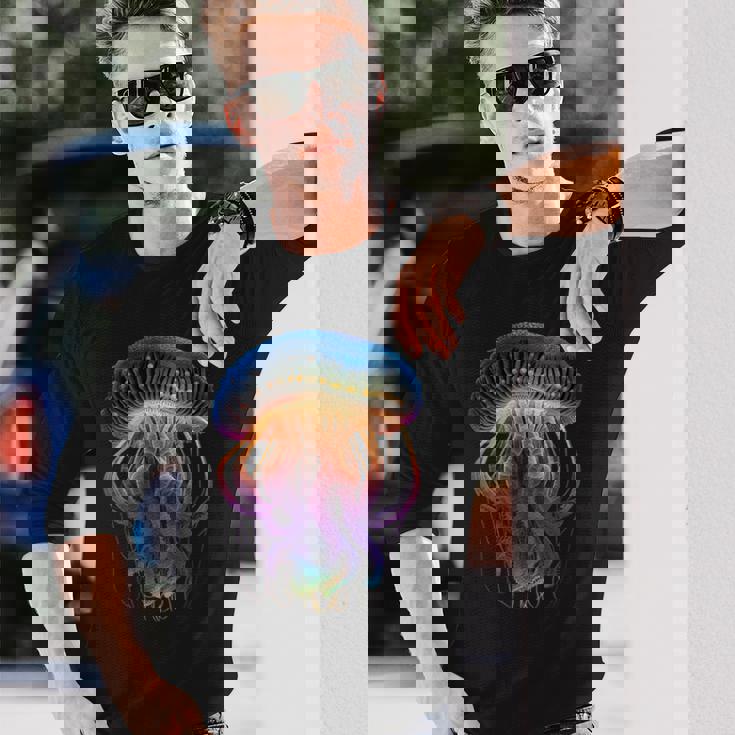 光るクラゲ 長袖Tシャツ 彼への贈り物