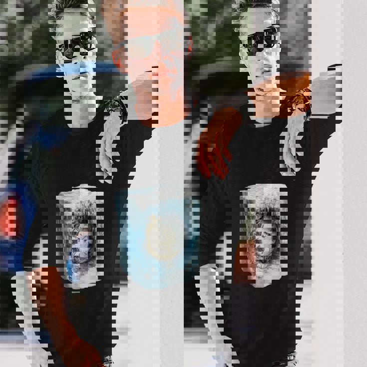 冷凍アンティーク時計のシュールなデザイン 長袖Tシャツ 彼への贈り物