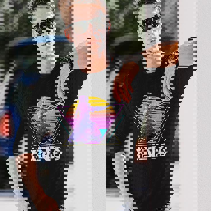 剣道 日本武道 レトロ ヴィンテージ ヴェイパーウェーブ 90年代 長袖Tシャツ 彼への贈り物