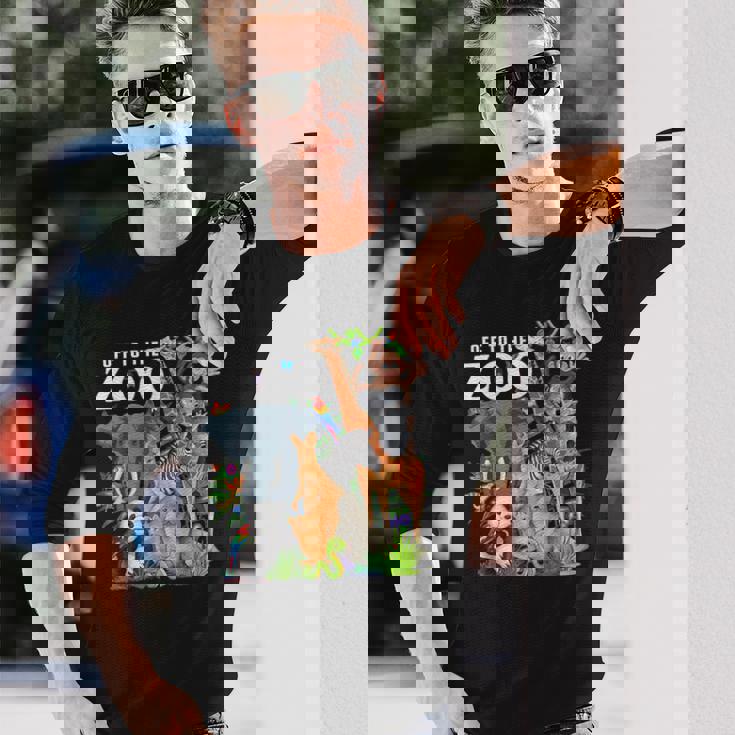 動物園動物 サファリパーティー 動物園サファリ動物園 長袖Tシャツ 彼への贈り物