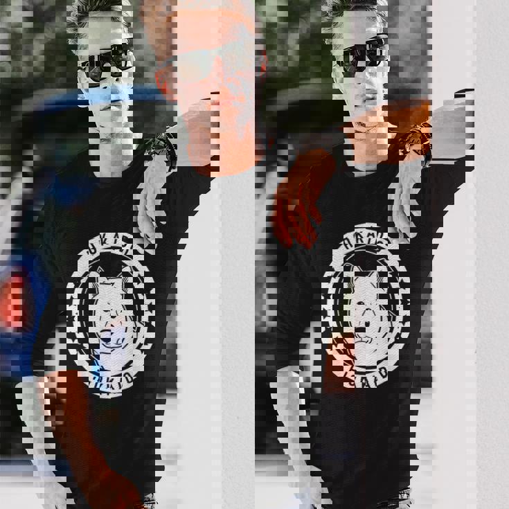 北海道犬のポートレート 長袖Tシャツ 彼への贈り物