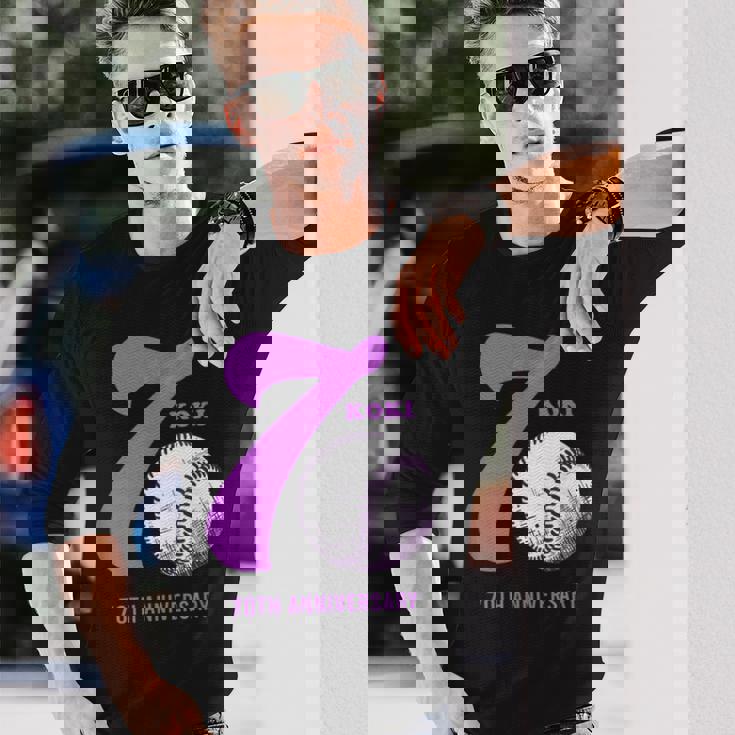 古希祝い 野球好き 父 男性 父の日 おしゃれ 野球 70歳 誕生日 長袖Tシャツ 彼への贈り物