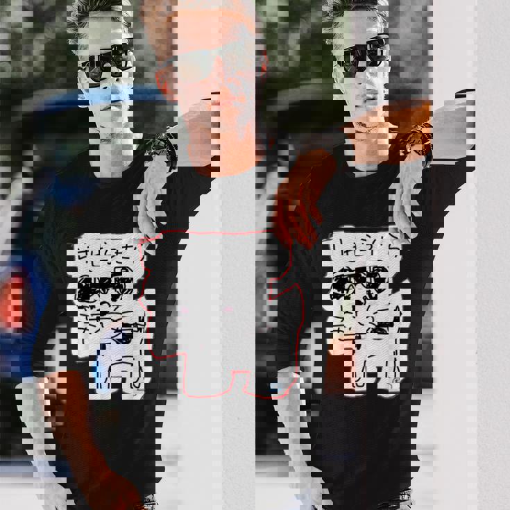 可愛い 癒される ジャックラッセルテリア 手書き ゆるい おもしろ 面白い 笑える 犬 日本語 個性的な けせらせら 長袖Tシャツ 彼への贈り物