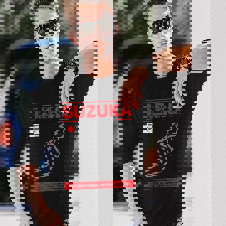 名サーキット概要 鈴鹿トラックレースファンカーレース 長袖Tシャツ 彼への贈り物