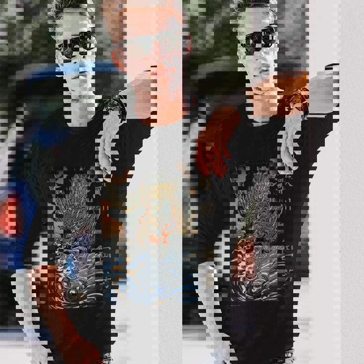 和龍 波 歌川国吉 浮世絵 伝統 長袖Tシャツ 彼への贈り物