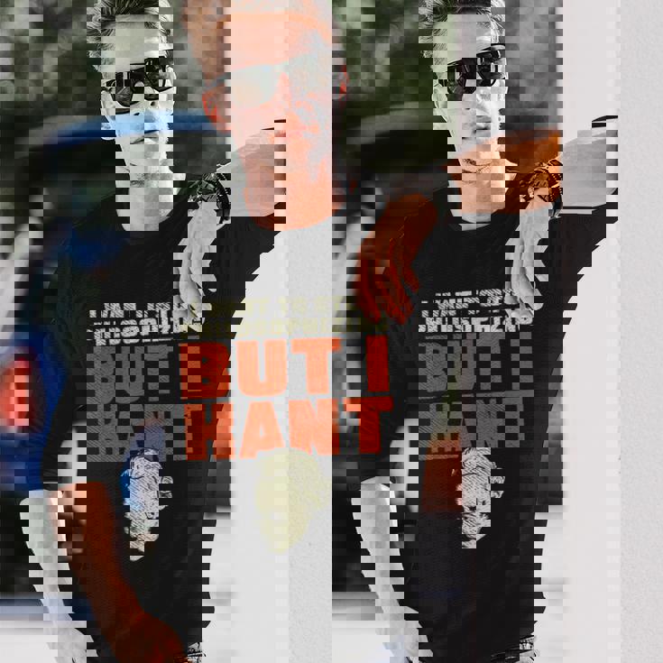 哲学するのやめたいけど俺カント、面白い哲学者 長袖Tシャツ 彼への贈り物