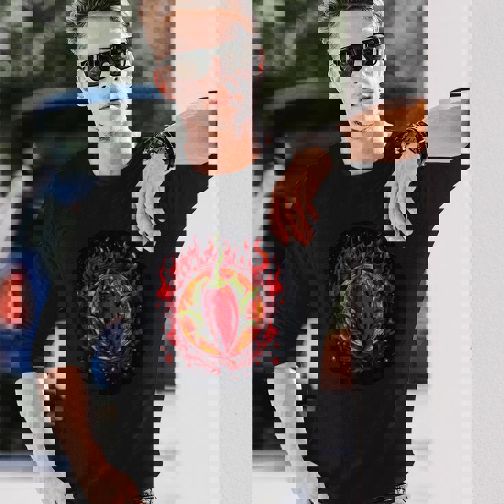 唐辛子のコスチューム好きのための唐辛子入りホットスパイス 長袖Tシャツ 彼への贈り物