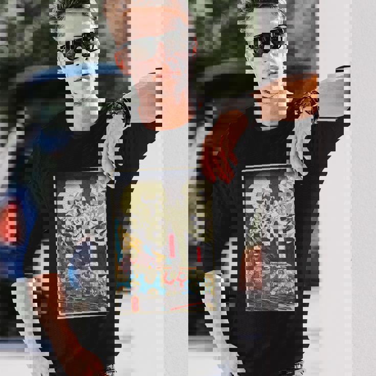 善知鳥安方忠義伝 歌川国芳 国芳スケルトンスペクター日本の浮世絵アートプリント 長袖Tシャツ 彼への贈り物