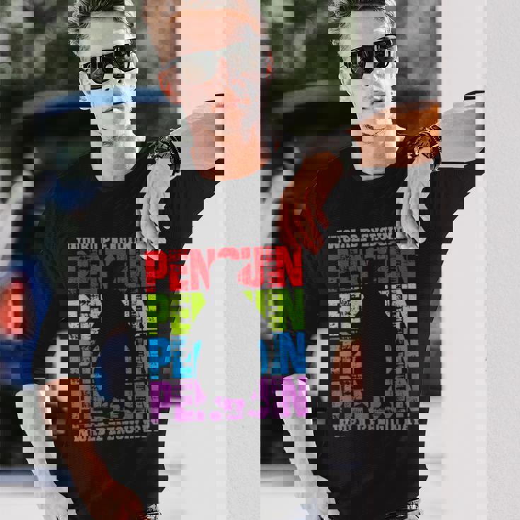 国際世界ペンギンデー 長袖Tシャツ 彼への贈り物