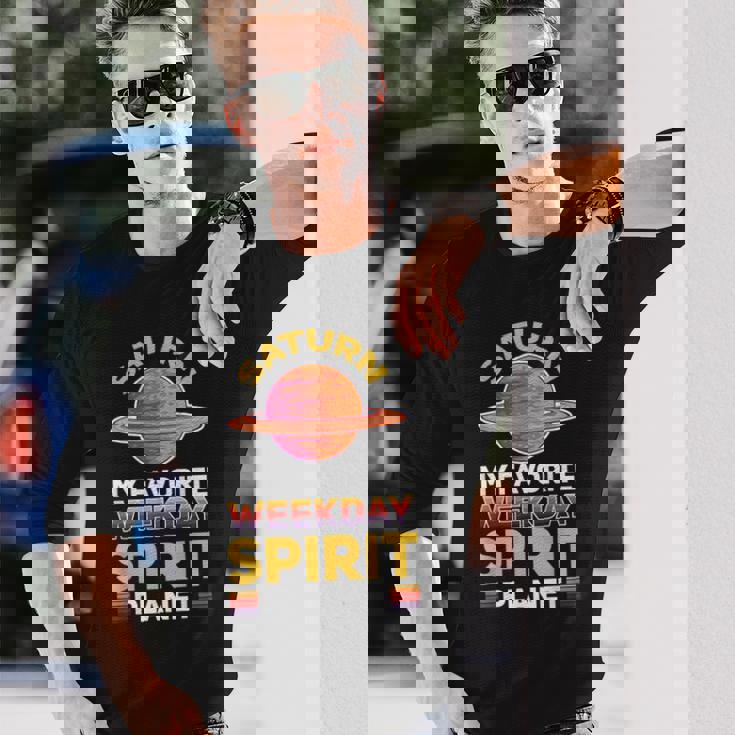 土星 惑星 土星の環 Weekday 長袖Tシャツ 彼への贈り物