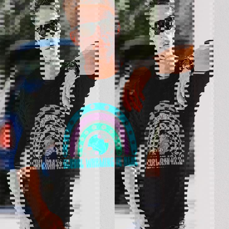 地球温暖化は本当の木の生態系と森の生態系 長袖Tシャツ 彼への贈り物