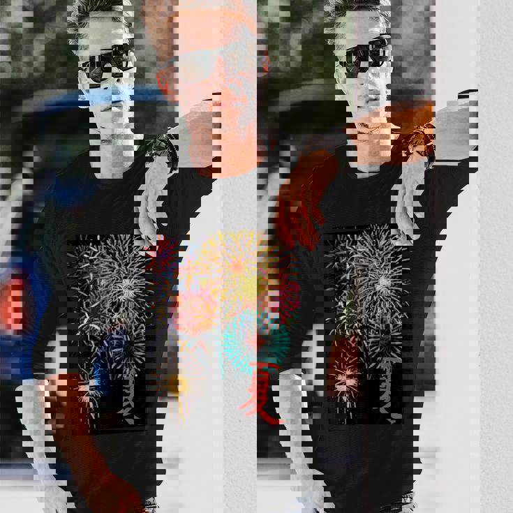 夏だね！花火だ！ 長袖Tシャツ 彼への贈り物