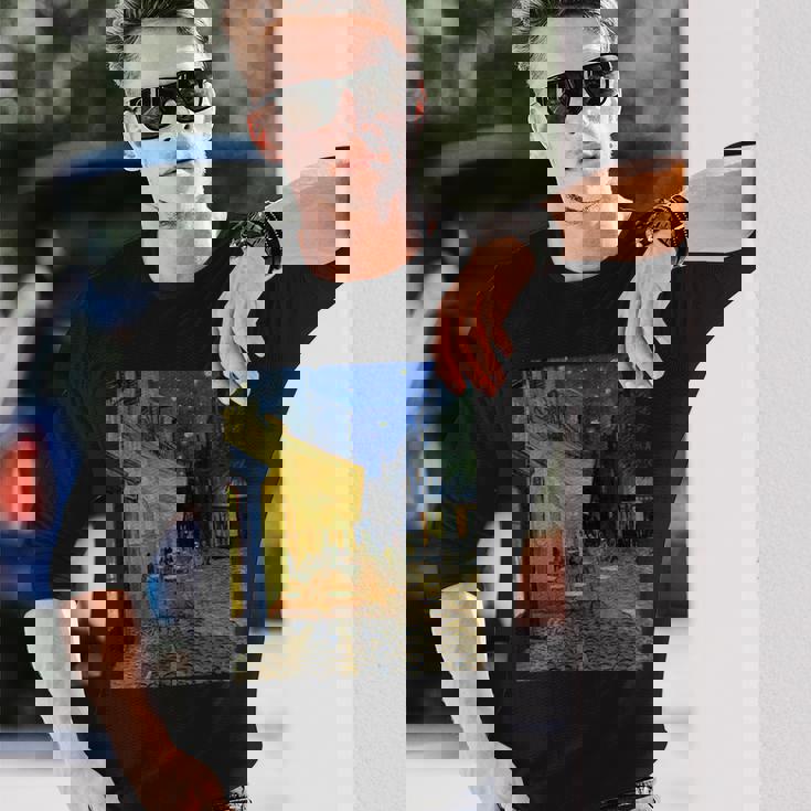 夜のカフェテラス ゴッホ 名画 レトロ 長袖Tシャツ 彼への贈り物