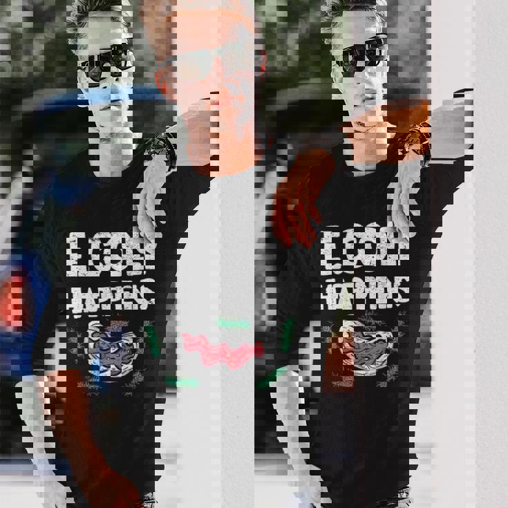 大腸菌で起こる細菌微生物学細菌学 長袖Tシャツ 彼への贈り物