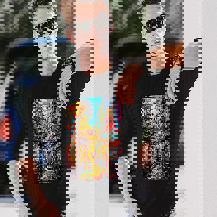 大阪シティポップ ステンドグラス 和美 長袖Tシャツ 彼への贈り物