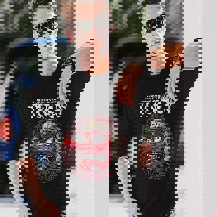 天狗 日本の民俗神アート蛇男 長袖Tシャツ 彼への贈り物