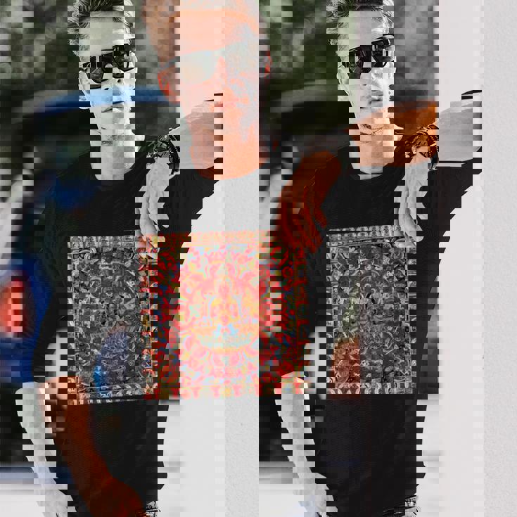 太陽神スーリヤ チベット仏教 タンカ 曼荼羅 仏教 長袖Tシャツ 彼への贈り物