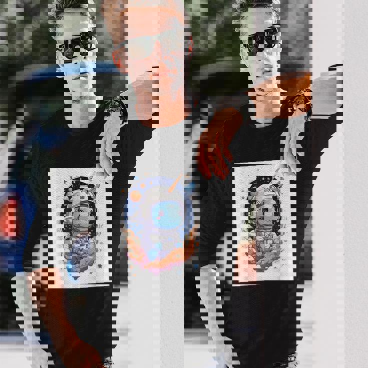 宇宙ユニコーン 長袖Tシャツ 彼への贈り物