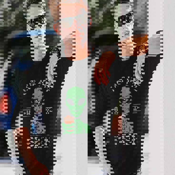 宇宙人とビール愛好家 地球外生物パーティーコスチューム 長袖Tシャツ 彼への贈り物