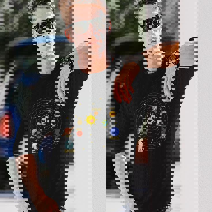 宇宙飛行士 宇宙 惑星 太陽系 長袖Tシャツ 彼への贈り物