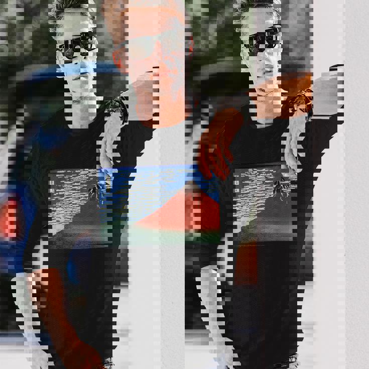 富士 晴天の山 葛飾北斎 長袖Tシャツ 彼への贈り物