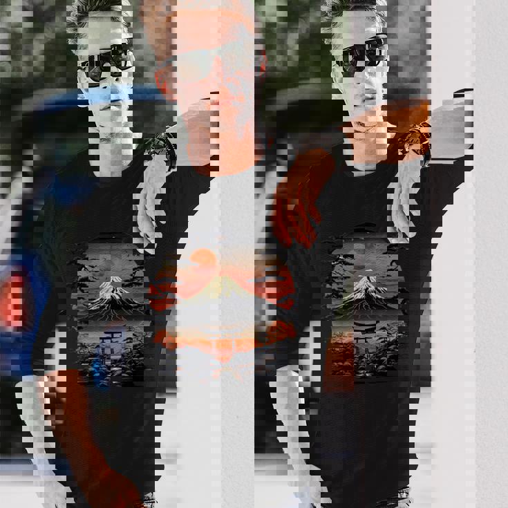 富士山アート 長袖Tシャツ 彼への贈り物