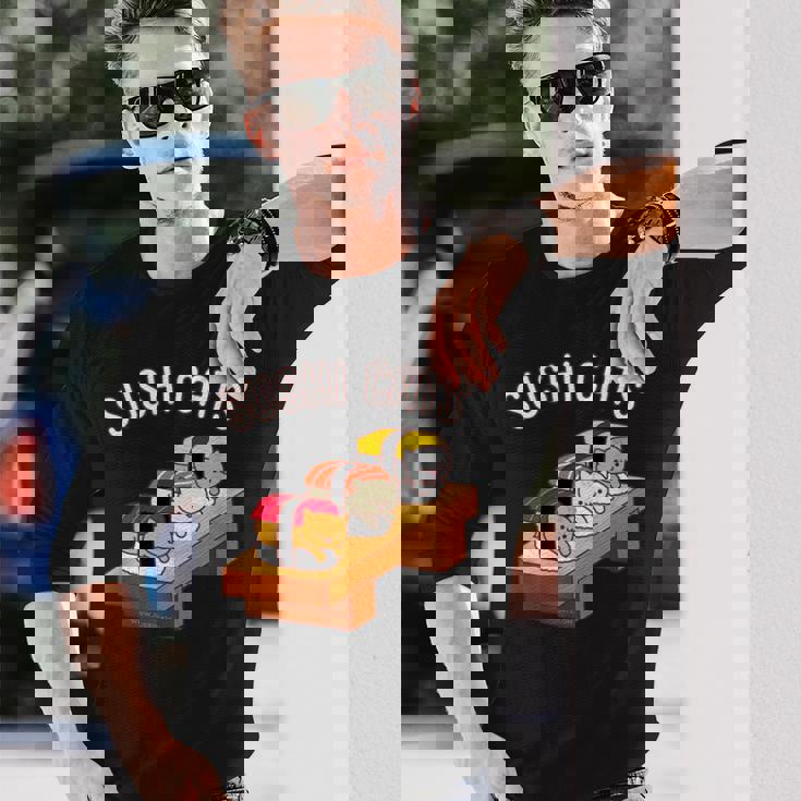 寿司猫 まぐろ 酒たまご 長袖Tシャツ 彼への贈り物