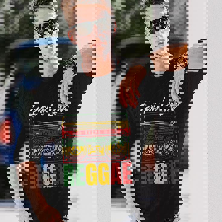 平和 レゲエ音楽 ラスタ ジャマイカ 長袖Tシャツ 彼への贈り物