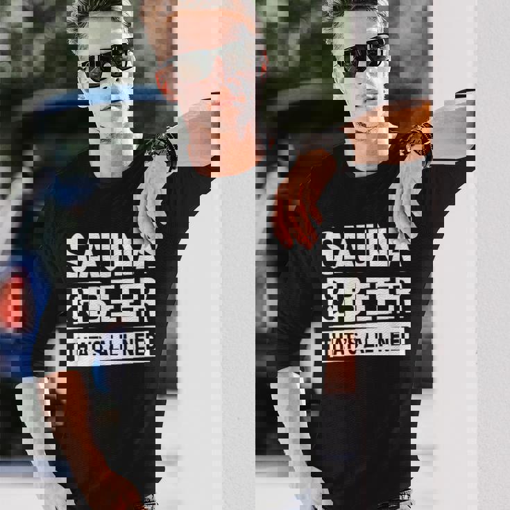 必要なのはサウナ&ビール 長袖Tシャツ 彼への贈り物