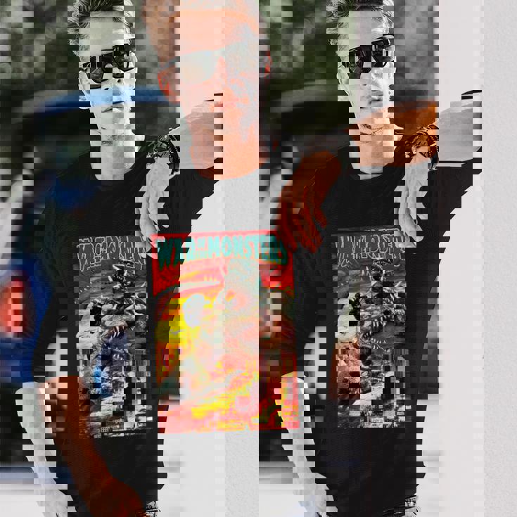 怪獣戦争 怪獣ホラー 長袖Tシャツ 彼への贈り物