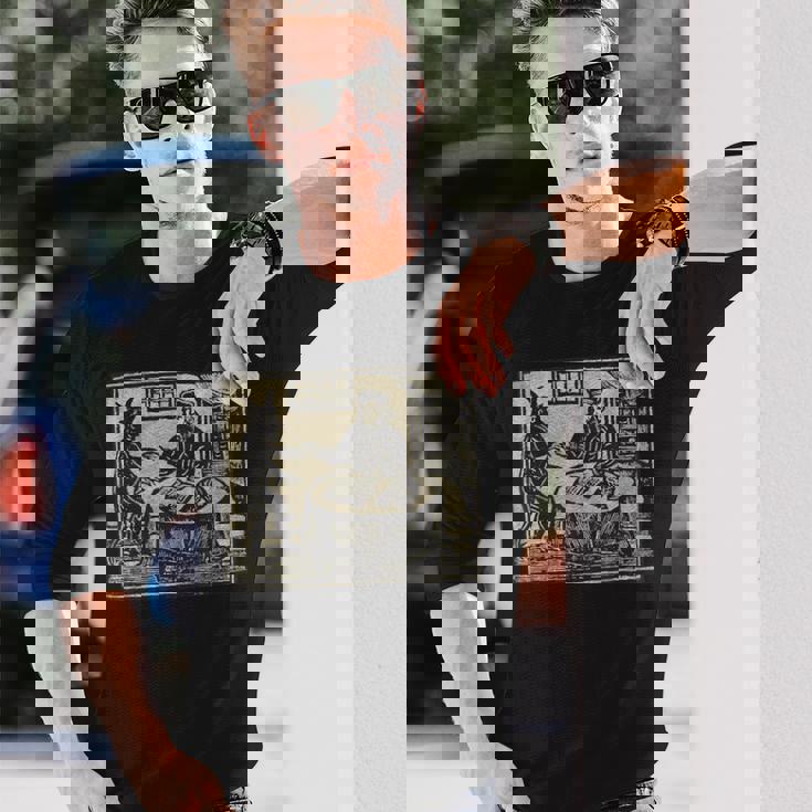 悪魔 オカルト 鬼 召喚 ゴス ホラー 美的 ウッドカット 長袖Tシャツ 彼への贈り物