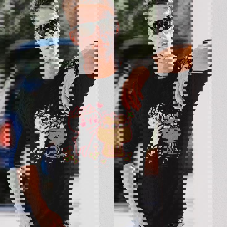 愛しすぎて大好きすぎる。 お花の冠 長袖Tシャツ 彼への贈り物