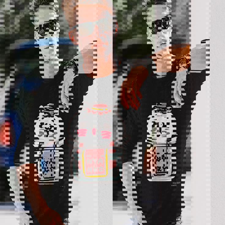 愛しすぎて大好きすぎる。ペアデザインにゃんこジャム ダークカラー 長袖Tシャツ 彼への贈り物