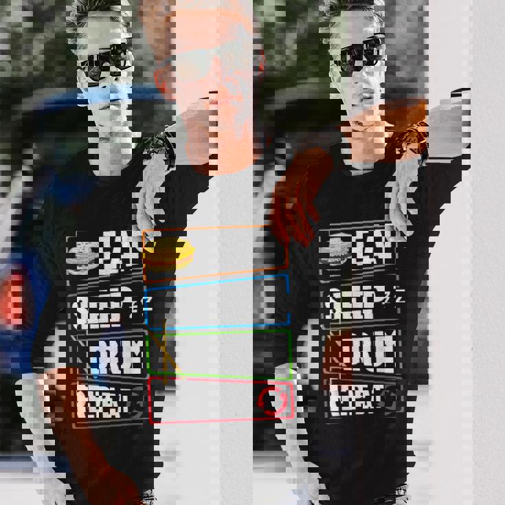 打楽器 ドラム 音楽 ドラマー ミュージシャン プレイヤー 長袖Tシャツ 彼への贈り物