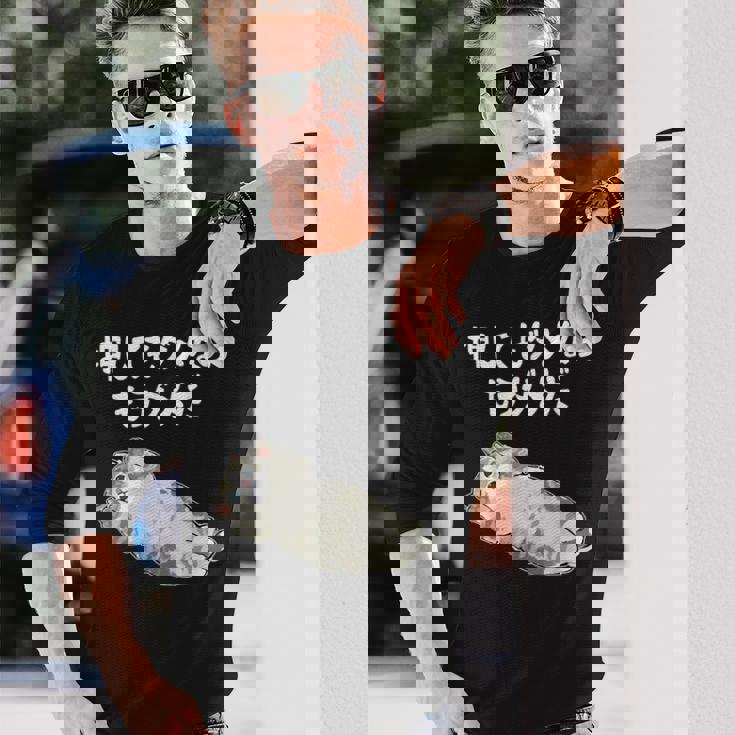 押してもダメならもうダメだ ネタ ことわざ 格言 慣用句 ジョーク ギャグ ダジャレ ツッコミ 猫 おもしろ 長袖Tシャツ 彼への贈り物