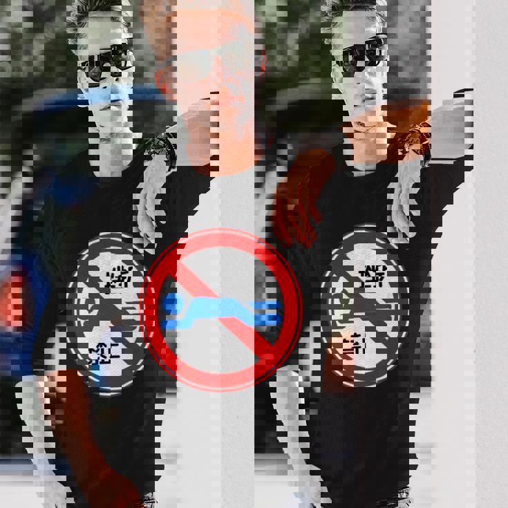 挫折禁止 標識 左折禁止 個性的 面白い ネタ ギャグ ボケ 笑える 長袖Tシャツ 彼への贈り物