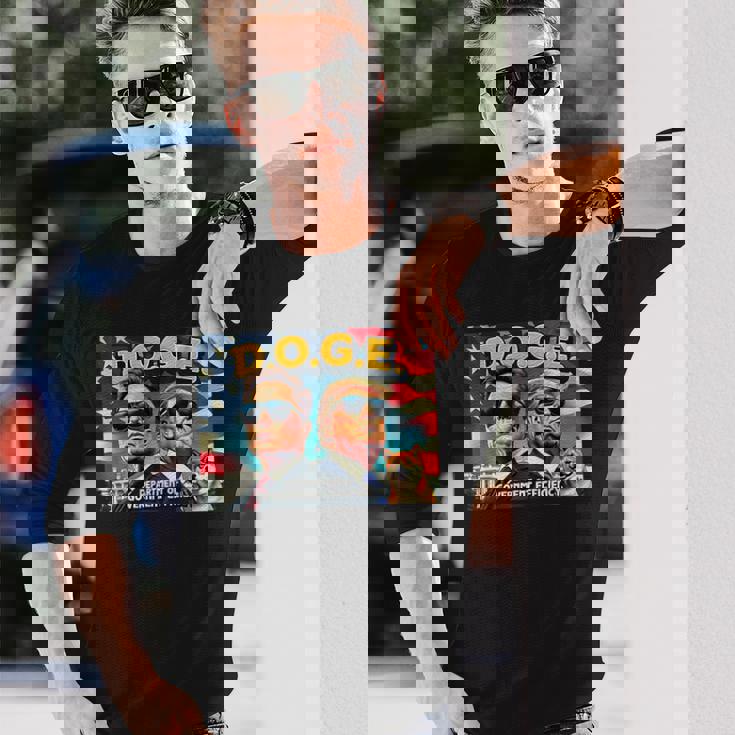 政府効率省 イーロン・マスク・ドナルド・トランプ 長袖Tシャツ 彼への贈り物