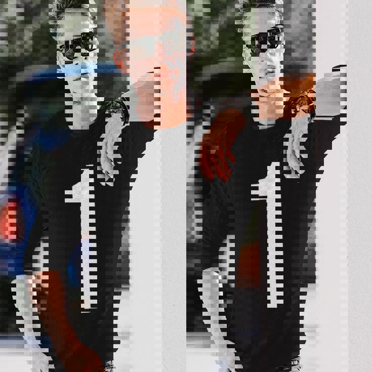 数字アルファベット 1 数字 長袖Tシャツ 彼への贈り物