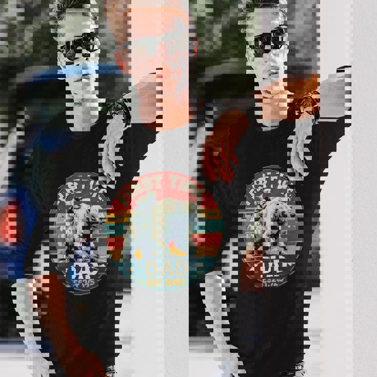 新しいお父さんと赤ちゃん熊の初めての父の日エスト2025 長袖Tシャツ 彼への贈り物