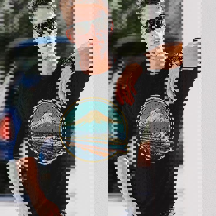 新幹線 富士山 日本土産 新幹線 長袖Tシャツ 彼への贈り物