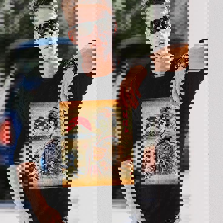 日本の伝統の優雅さ 長袖Tシャツ 彼への贈り物