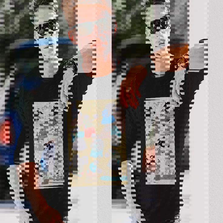 日本の猫 歌川国芳 流行猫の曲鞠 ヴィンテージ浮世絵 芸術の美的 日本の伝統美術 長袖Tシャツ 彼への贈り物