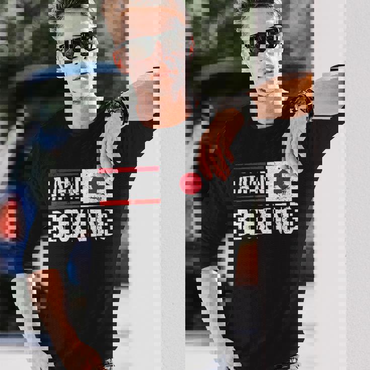 日本ボクシング日本旗スポーツジムスパーリングアマチュアスポーツ 長袖Tシャツ 彼への贈り物