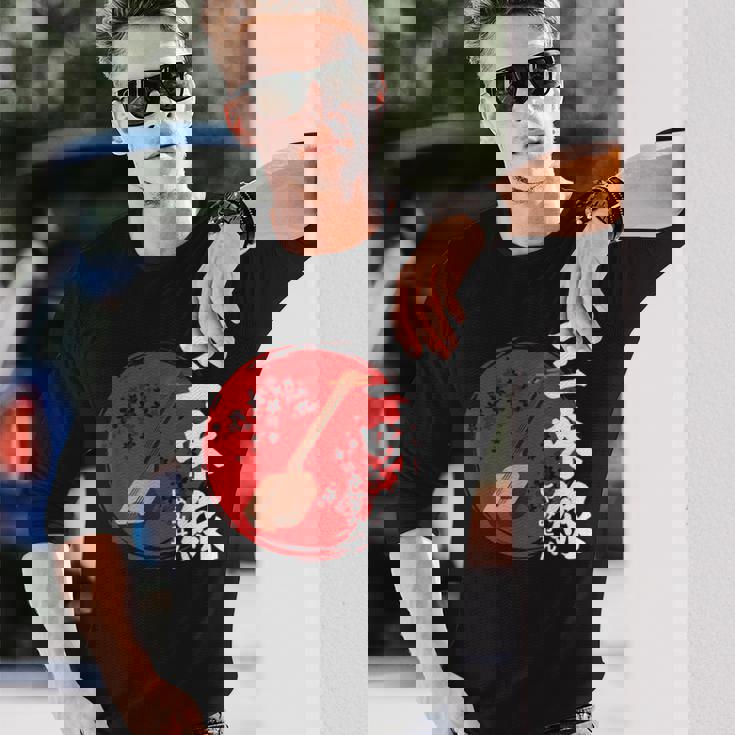 日本三味線 伝統楽器 長袖Tシャツ 彼への贈り物