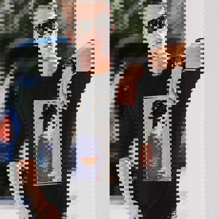 日本美術 芸者 日本木版 新版画美人画 長袖Tシャツ 彼への贈り物