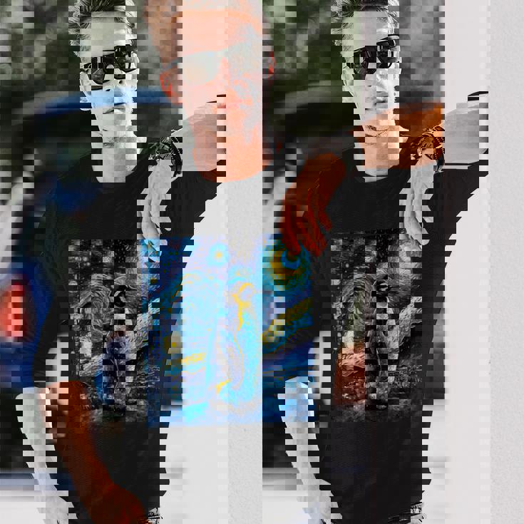 星月夜 ヴィンセント・ヴァン・ゴッホ 絵画 ペンギン 長袖Tシャツ 彼への贈り物