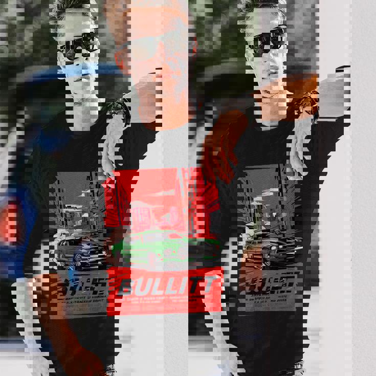 映画 ブリット マッスルカー イラスト 長袖Tシャツ 彼への贈り物