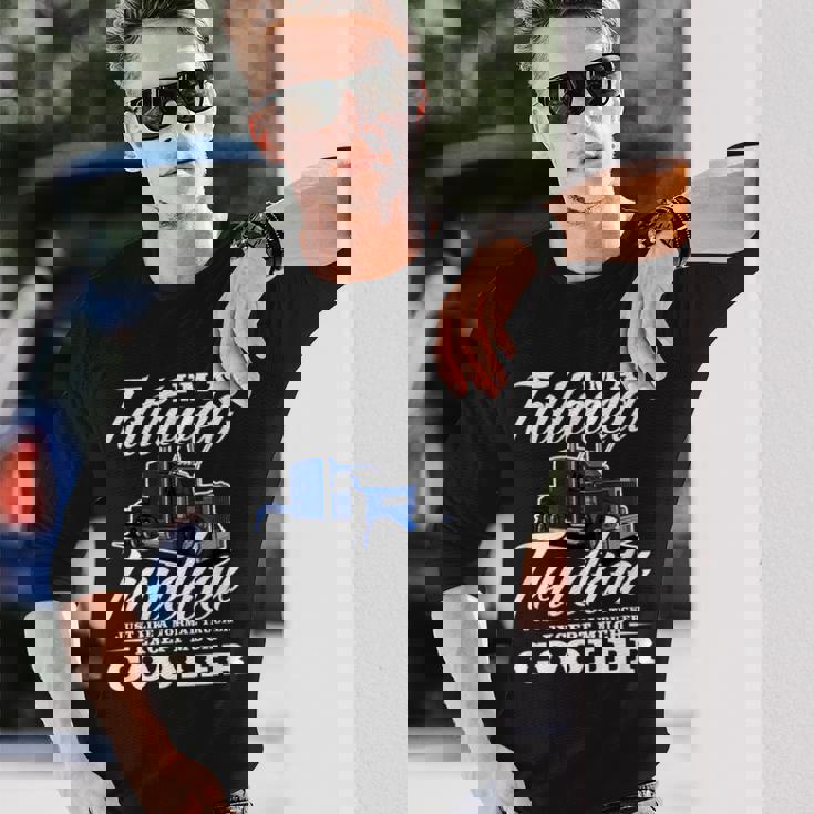 メンズ 普通のトラッカービッグリグトラックドライバーのようなタトゥーの入ったトラッカー 長袖Tシャツ 彼への贈り物